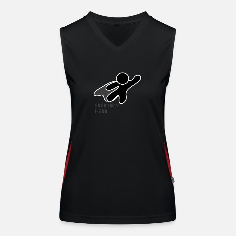 Wenn du auch ein Everyday Hero bist (schwarz/grau) Funktionelles Kontrast-Tank Top für Frauen