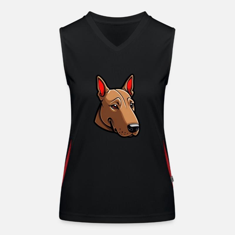 Cartoon Comic Cooler Pitbull Terrier Hund Funktionelles Kontrast-Tank Top für Frauen