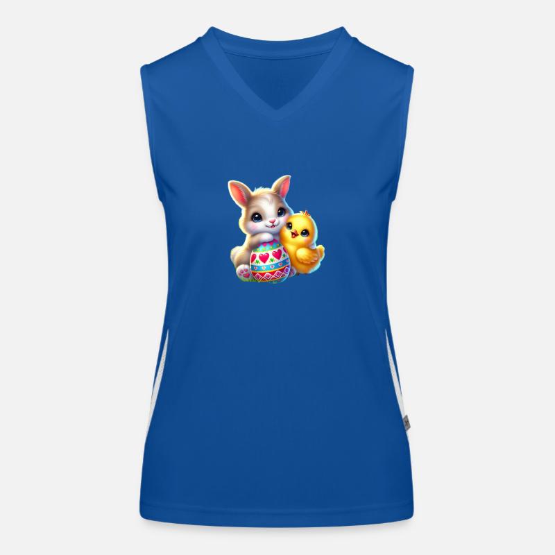 Easter Bunny Chick Egg Women's Functional Contrast Tank Top