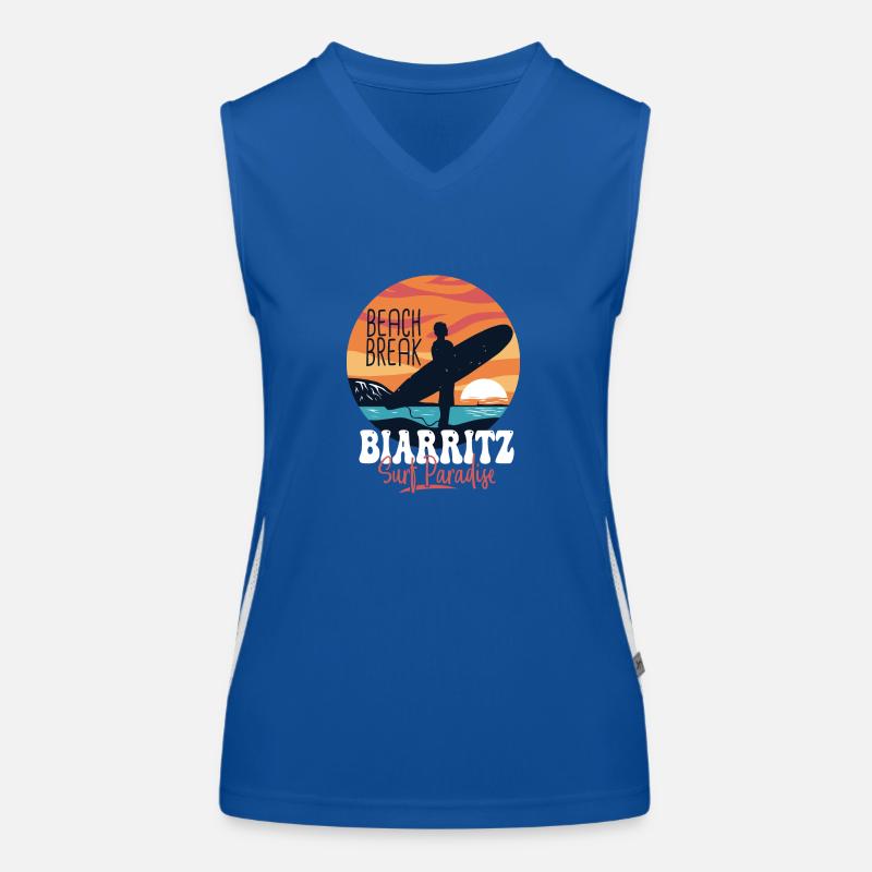Surf Biarritz surf spot for surfer Women's Functional Contrast Tank Top