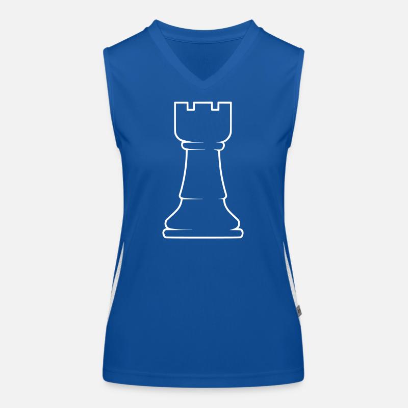 Schachfigur Turm Funktionelles Kontrast-Tank Top für Frauen