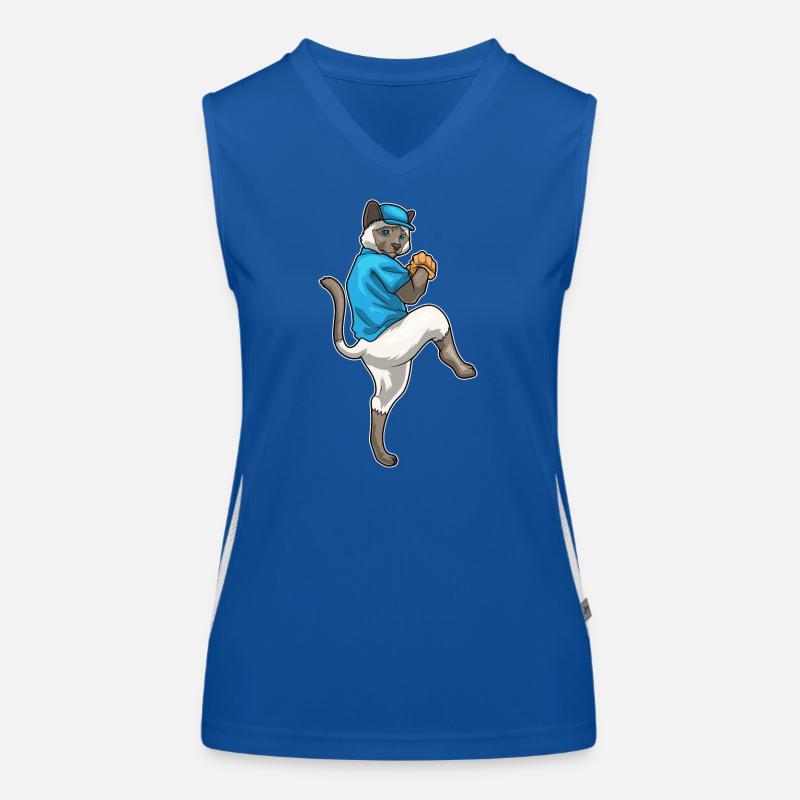Siamese Cat Baseball Baseball Glove Women's Functional Contrast Tank Top