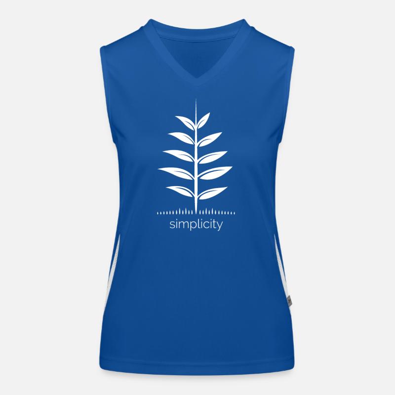 Simplicity – Minimalist leaf in natural design Women's Functional Contrast Tank Top