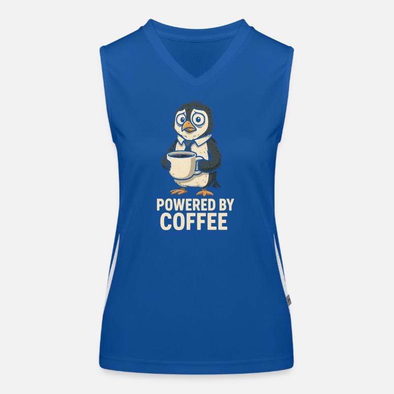 Kaffeepinguin mit Stil Funktionelles Kontrast-Tank Top für Frauen