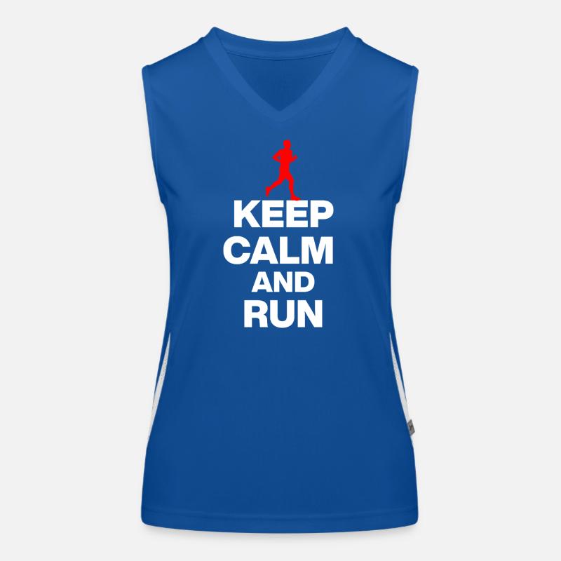 KEEP CALM AND RUN! FOR JOGGERS AND MARATHONERS sw Women's Functional Contrast Tank Top