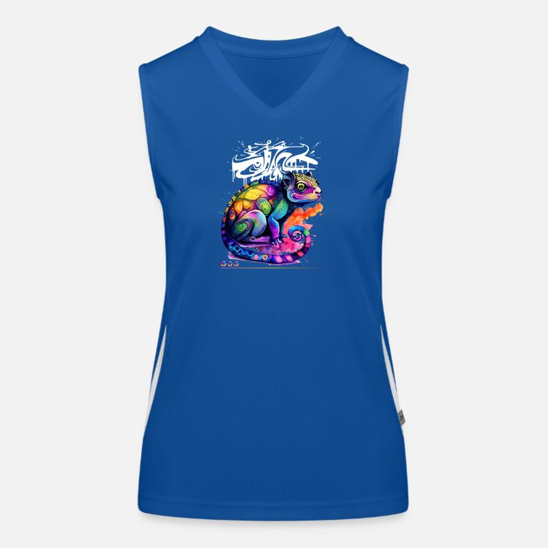 Farbenfroher Chamäleon Graffiti Funktionelles Kontrast-Tank Top für Frauen