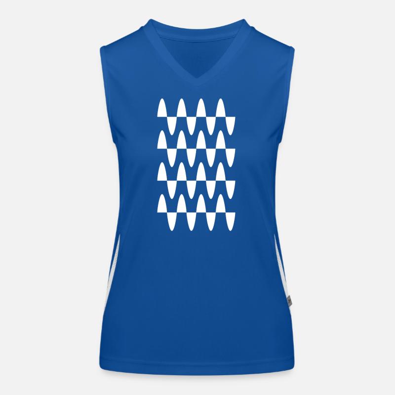 Wave Mosaic design Women's Functional Contrast Tank Top