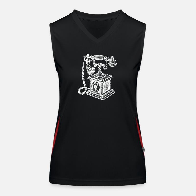 Telefon Retro Vintage Funktionelles Kontrast-Tank Top für Frauen