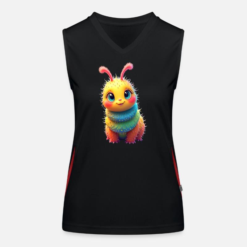 Raupe bunt süß niedlich Funktionelles Kontrast-Tank Top für Frauen