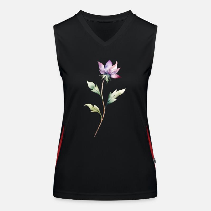 Rosa Blume in Wasserfarben style Funktionelles Kontrast-Tank Top für Frauen