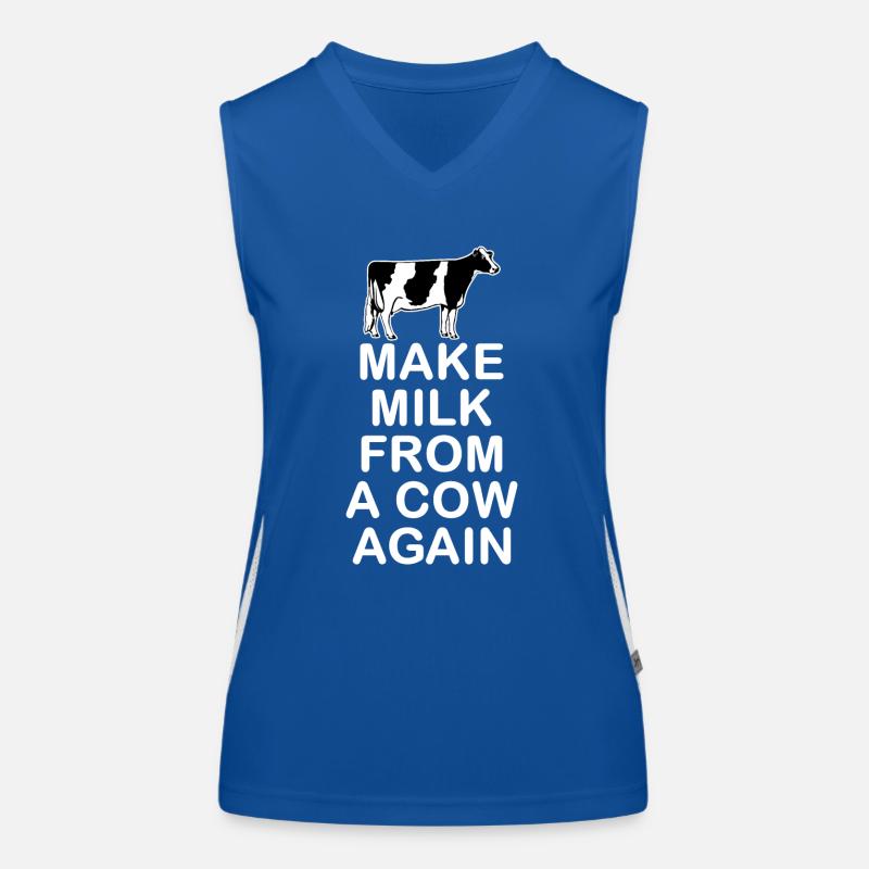 Refaire du lait d’une vache Débardeur respirant contrasté Femme