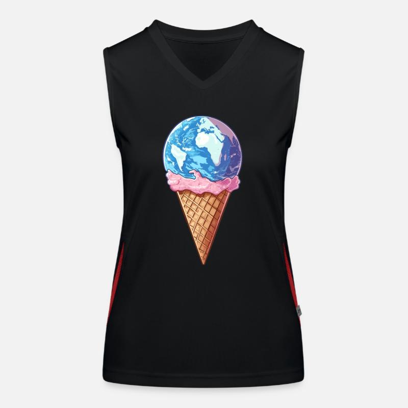 Eis-Planet Erde Funktionelles Kontrast-Tank Top für Frauen
