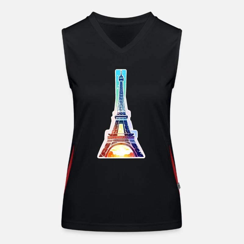 Eiffel tower #13 Débardeur respirant contrasté Femme