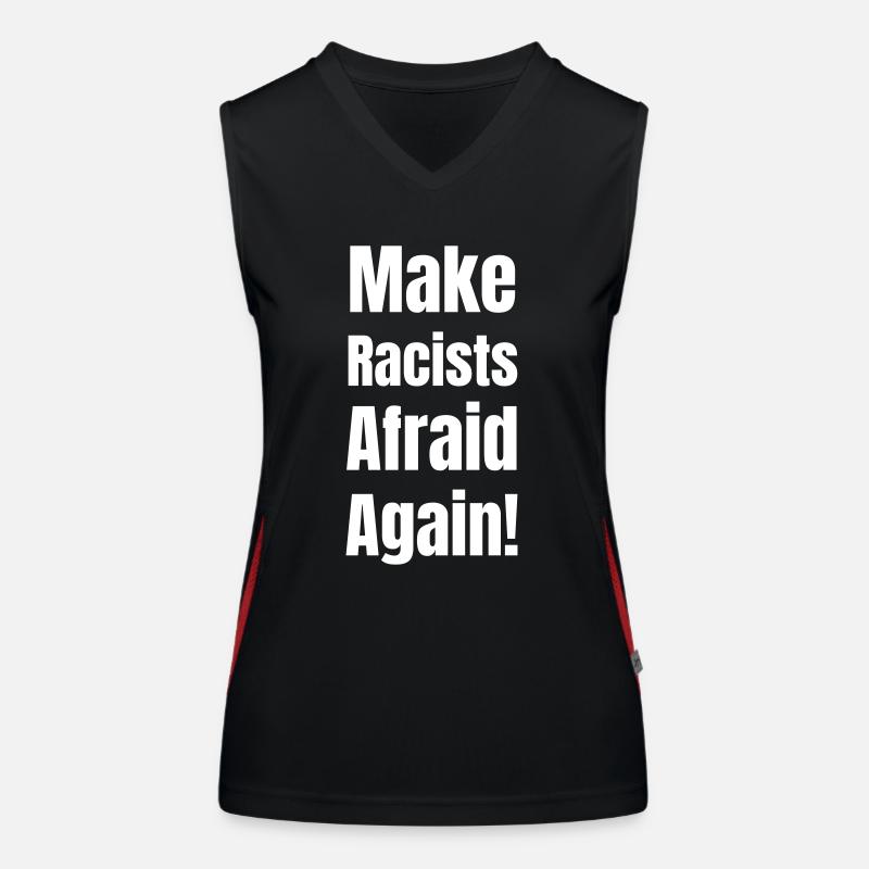 Make racists afraid again! Funktionelles Kontrast-Tank Top für Frauen
