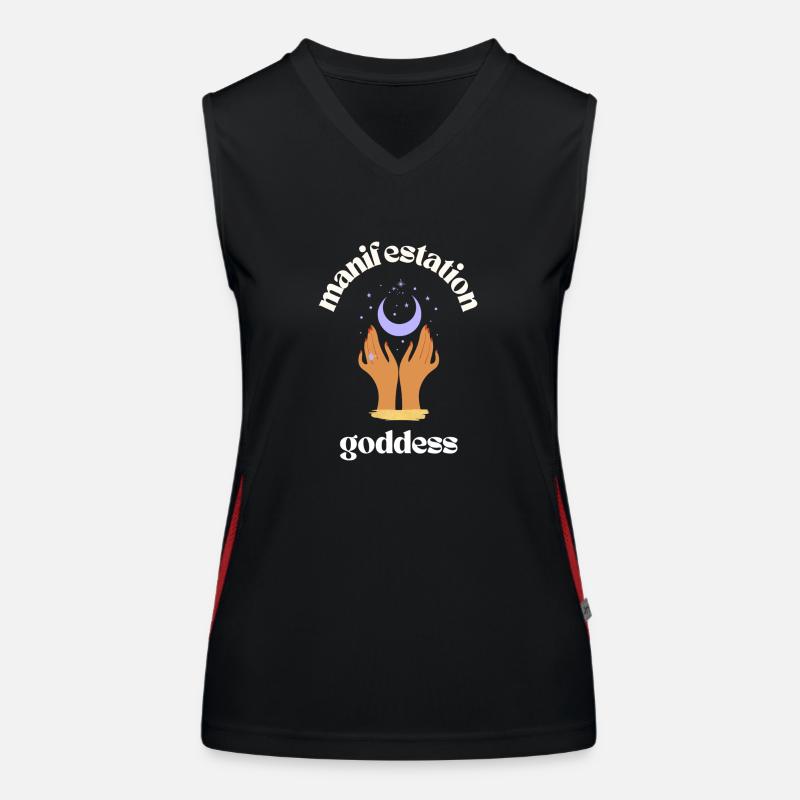 Manifestation Goddess dunkler Hintergrund Funktionelles Kontrast-Tank Top für Frauen