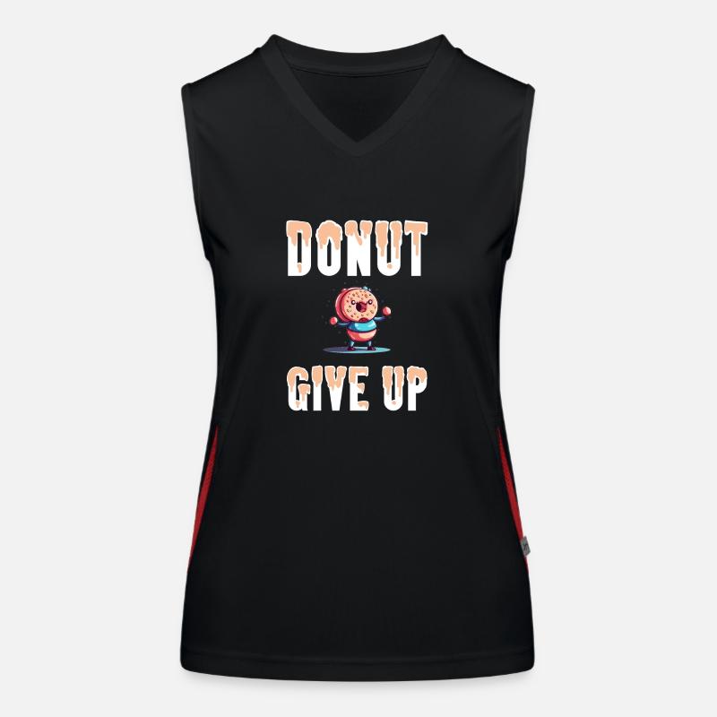 Donut abandonne jeu de mots Ne jamais abandonner drôle Débardeur respirant contrasté Femme