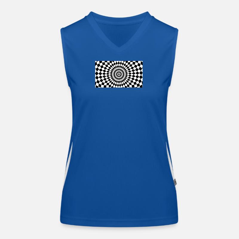 Optische Vortex-Checker-Illusion Funktionelles Kontrast-Tank Top für Frauen