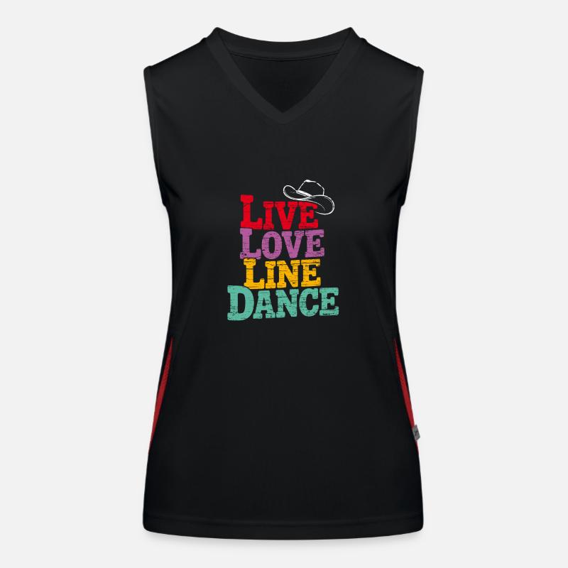 Live Love Line Dance Linedance Spass am Tanzen Funktionelles Kontrast-Tank Top für Frauen