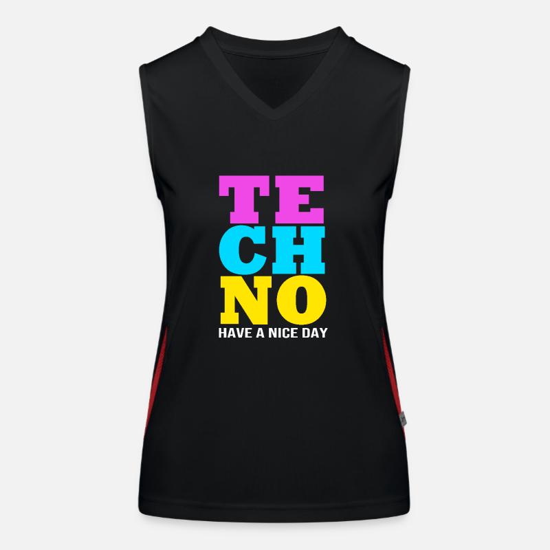 Rave Raver Musique techno Techno basse Table de mixage Débardeur respirant contrasté Femme