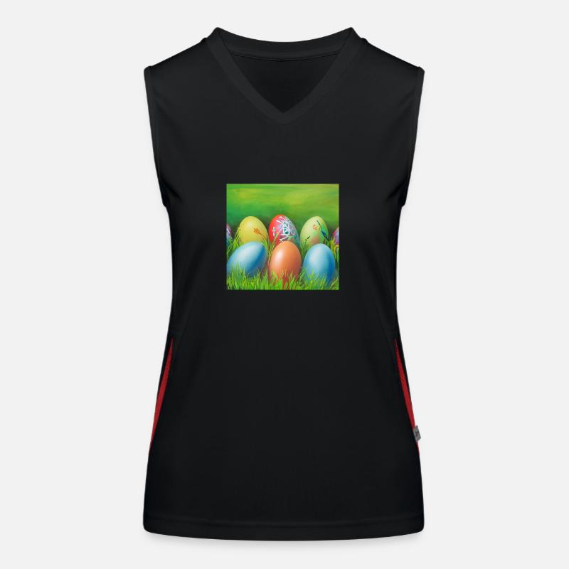 colorful Easter eggs Women's Functional Contrast Tank Top