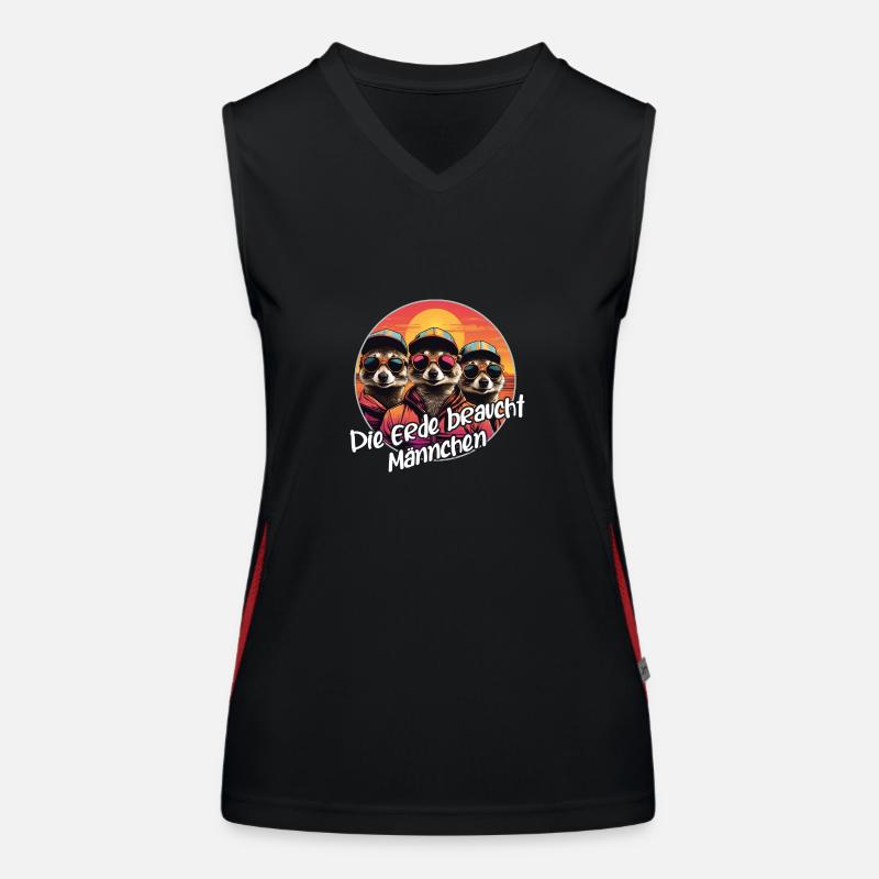 Coole Erdmännchen lustiger Erdmännchenspruch Funktionelles Kontrast-Tank Top für Frauen