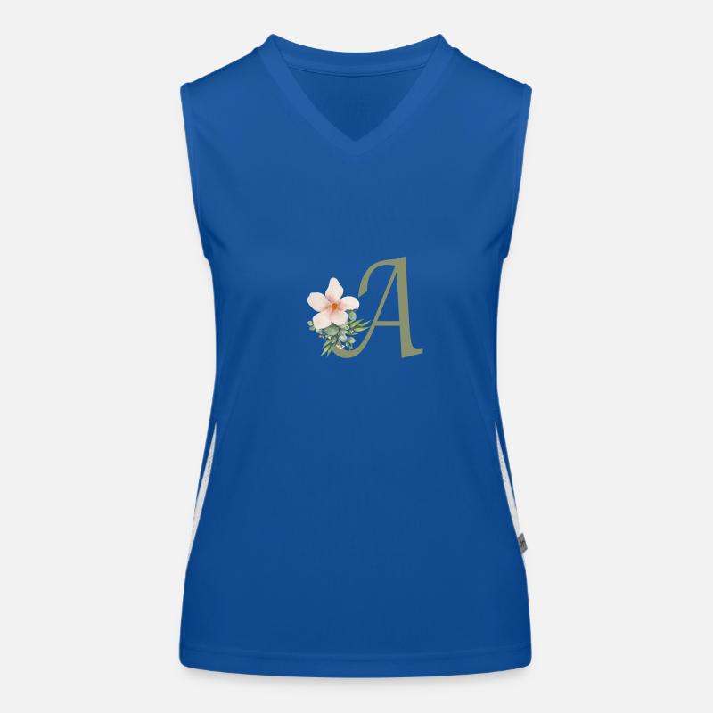 Letter A with flower Women's Functional Contrast Tank Top