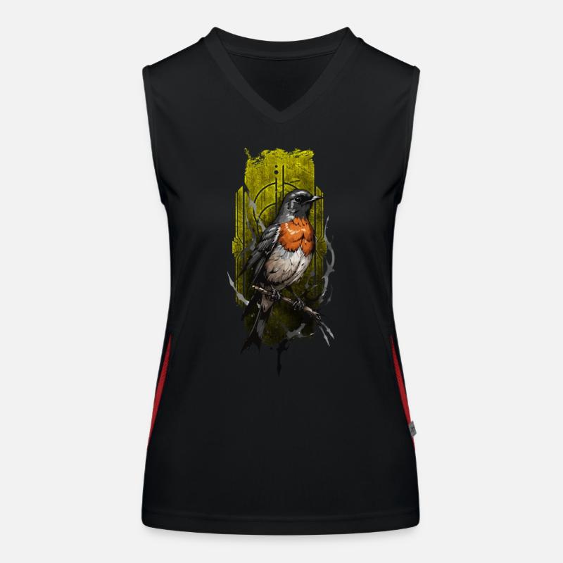 Rotkehlchen (Erithacus rubecula) Funktionelles Kontrast-Tank Top für Frauen