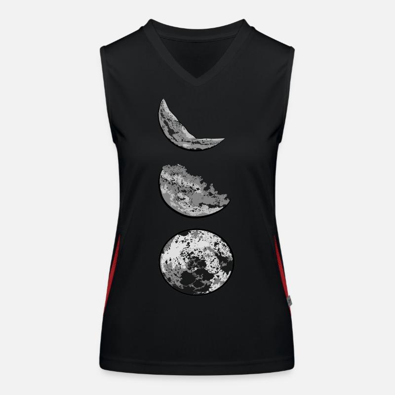moon phases - Women's Functional Contrast Tank Top - black/red