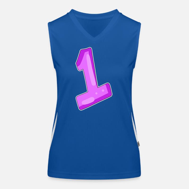 zahl 1 Motiv Funktionelles Kontrast-Tank Top für Frauen