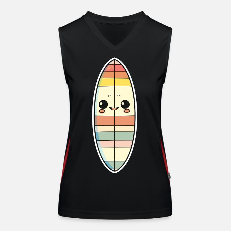 Surfboard Comic Style Women's Functional Contrast Tank Top