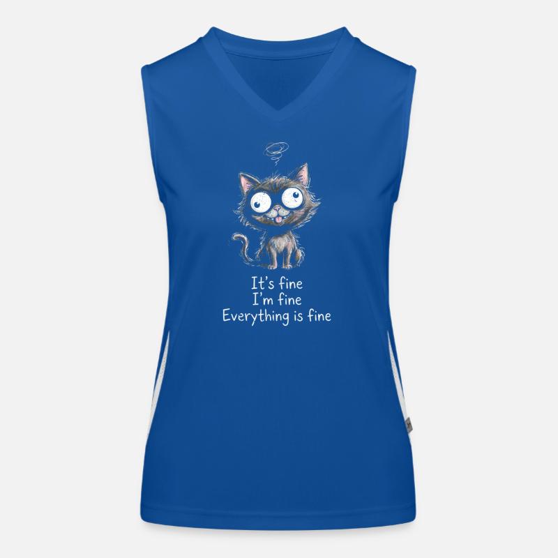 It's Fine I'm Fine Everything is Fine Katzen Funktionelles Kontrast-Tank Top für Frauen