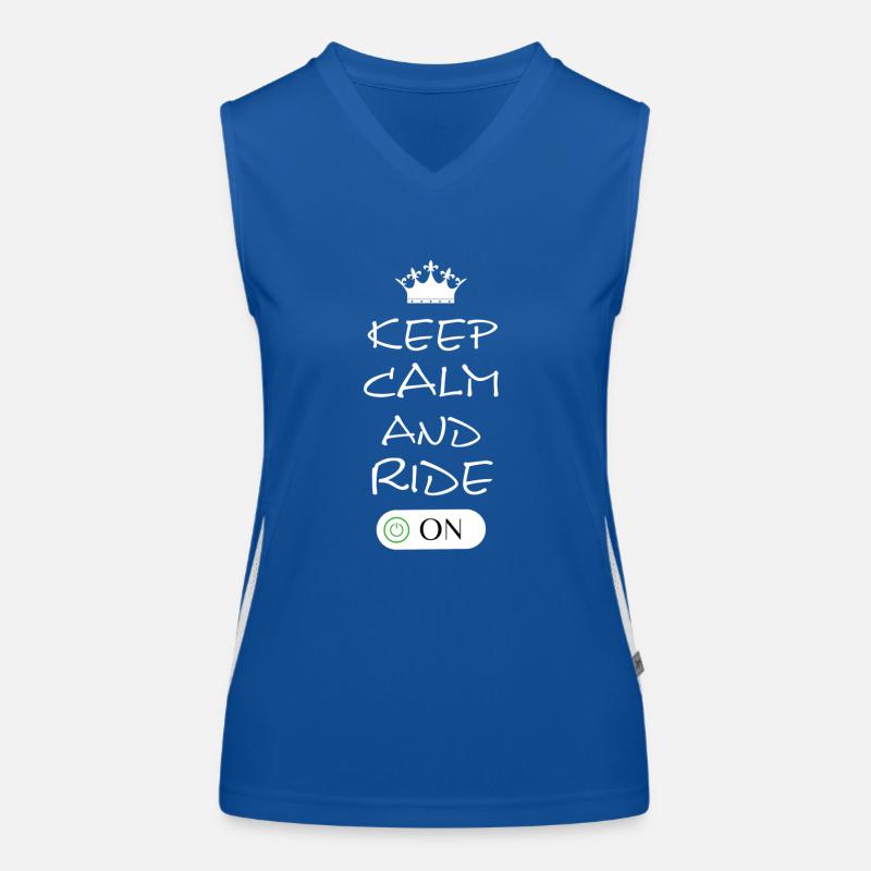 Keep Calm and Ride On Funktionelles Kontrast-Tank Top für Frauen