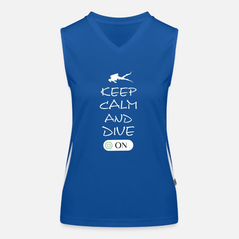 Keep Calm and Dive On Funktionelles Kontrast-Tank Top für Frauen