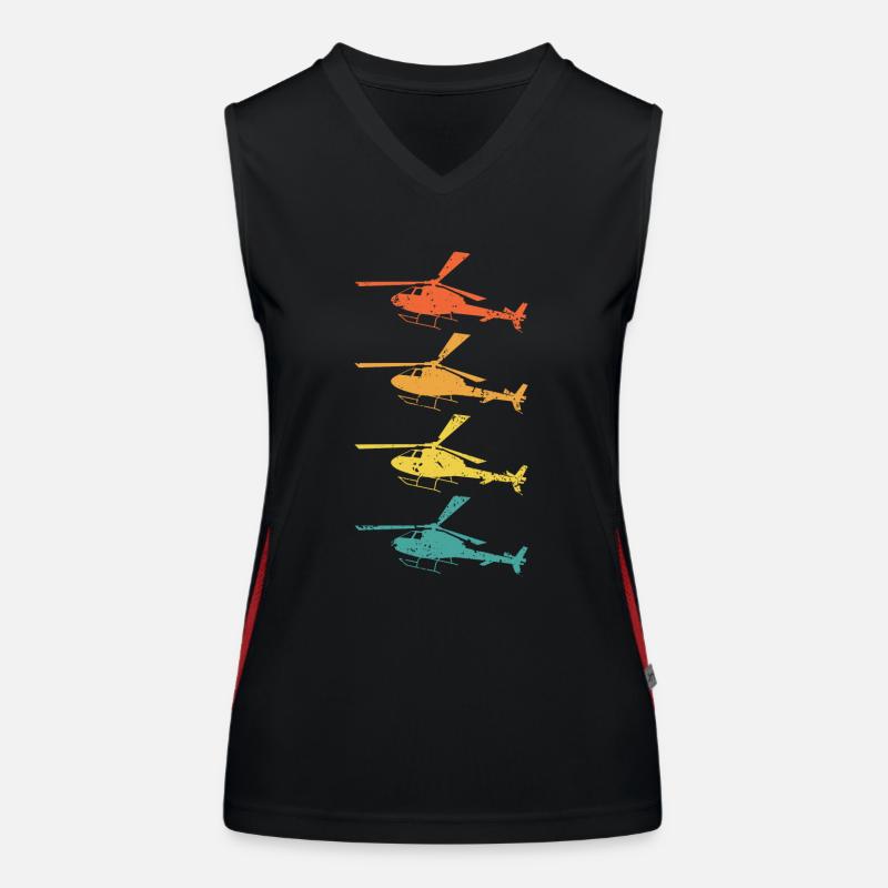 Hubschrauber Retro Geschenk Funktionelles Kontrast-Tank Top für Frauen