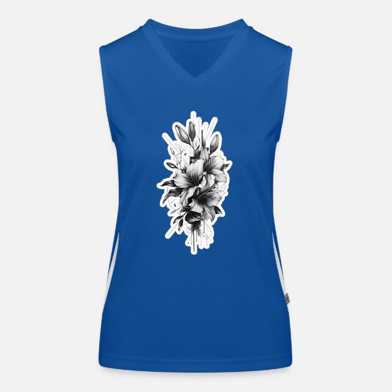 Wunderschönes Blumengesteck in Tribalform Funktionelles Kontrast-Tank Top für Frauen