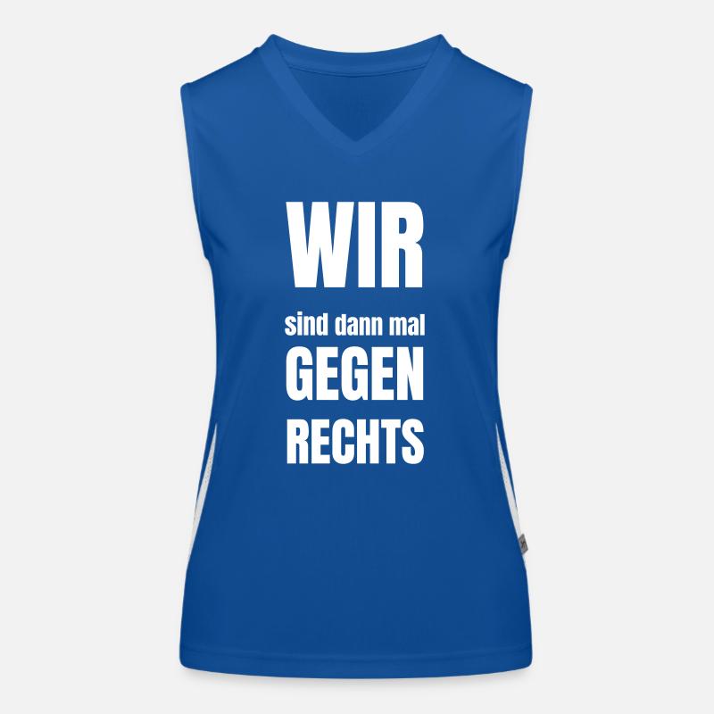 Wir sind dann mal gegen Rechts Funktionelles Kontrast-Tank Top für Frauen