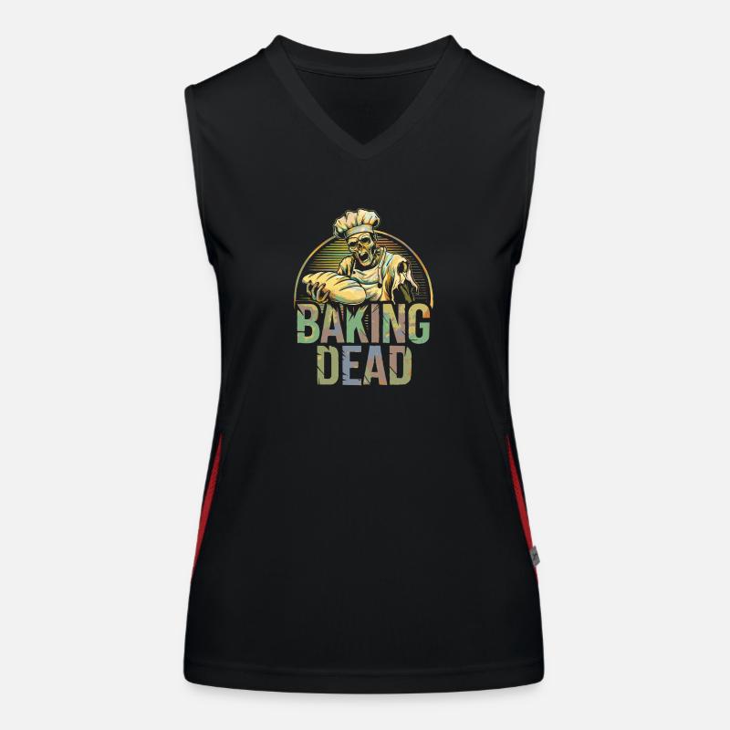 Cuisson Dead Zombie Baker Boulanger effrayant Débardeur respirant contrasté Femme