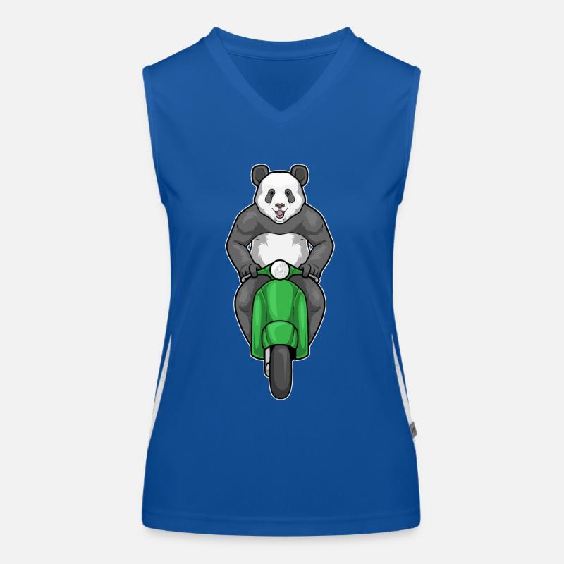 Panda Motorroller Funktionelles Kontrast-Tank Top für Frauen
