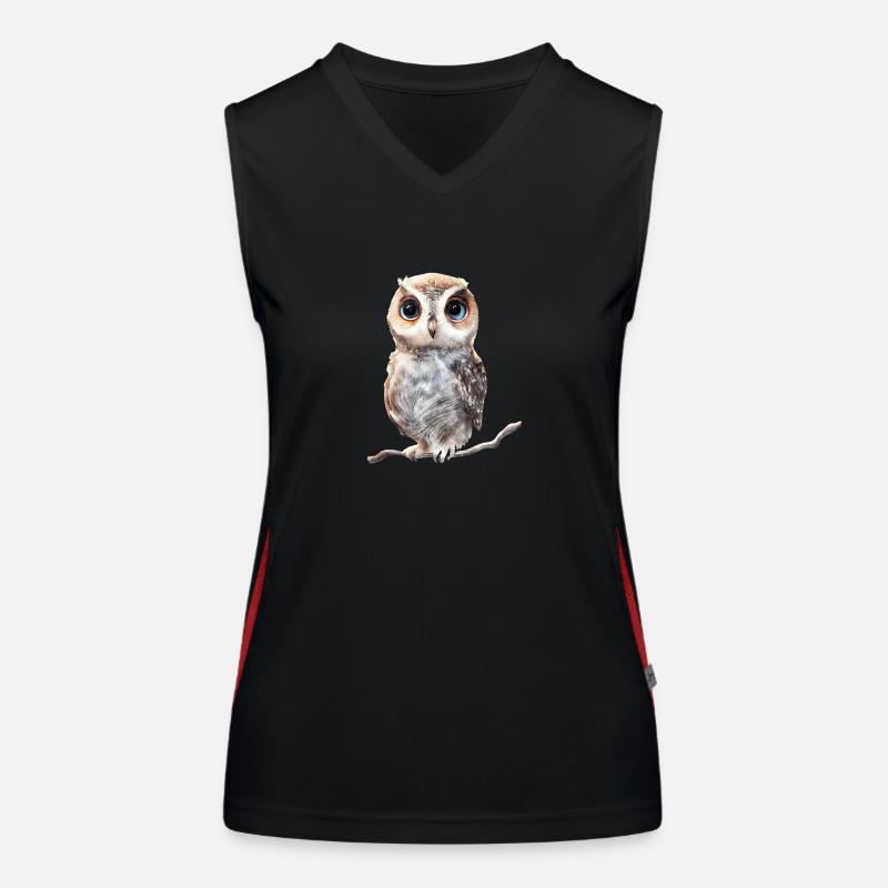 süße Eule - digital painting Funktionelles Kontrast-Tank Top für Frauen