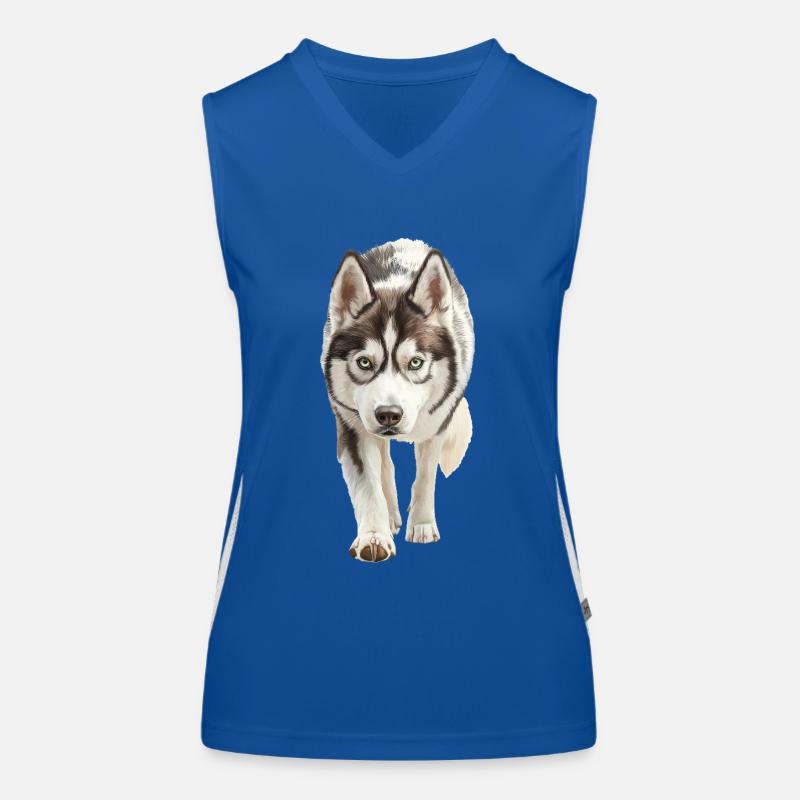 Sibirischer Husky Funktionelles Kontrast-Tank Top für Frauen