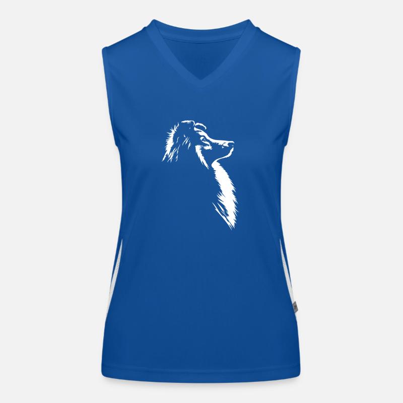 Shetland Sheepdog Silhouette Hund Sheltie Wilsigns Funktionelles Kontrast-Tank Top für Frauen