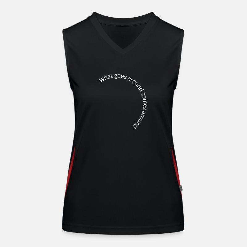 what goes around comes around Funktionelles Kontrast-Tank Top für Frauen