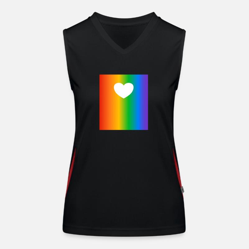 Regenbogen Farbverläufe Farben Herz Funktionelles Kontrast-Tank Top für Frauen