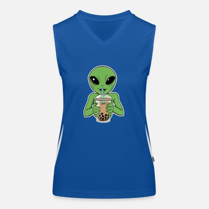 Bubble Tea Alien Boba Tea Kawaii Gift Women's Functional Contrast Tank Top