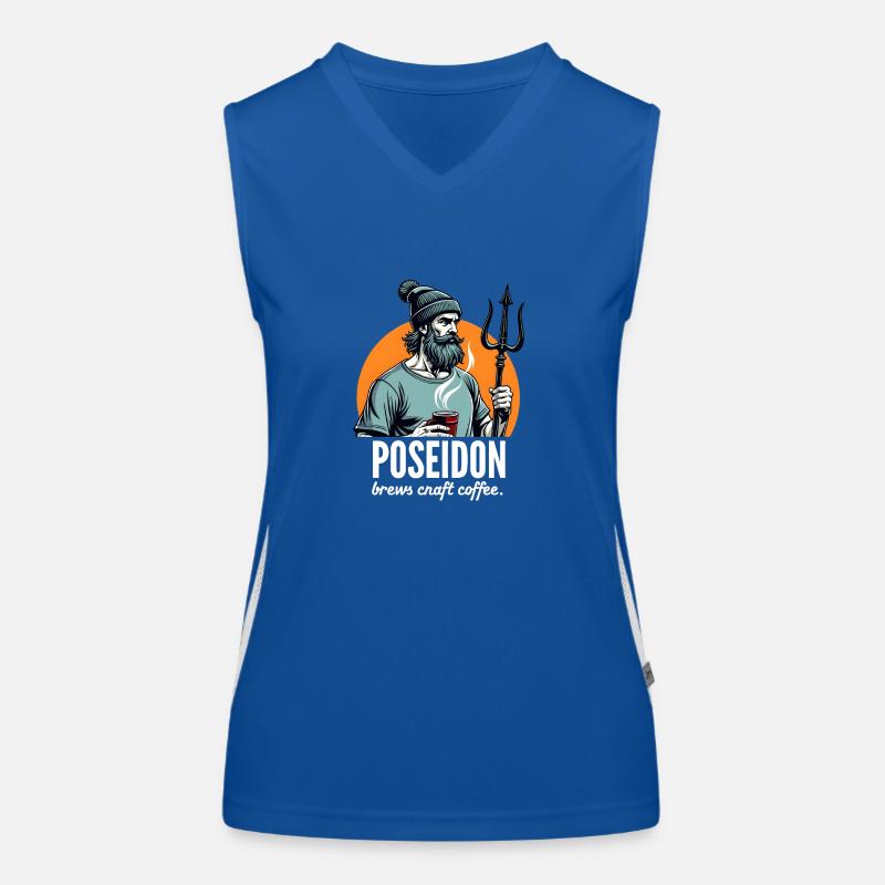 Poseidon also brews Craft Coffee! Women's Functional Contrast Tank Top