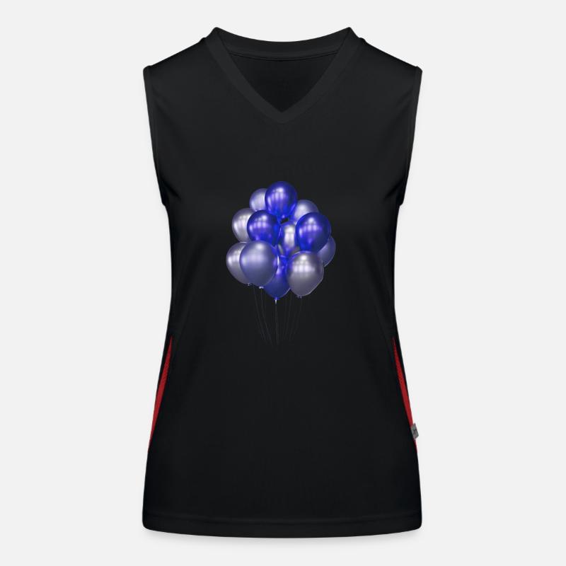 ballons,blaue ballons,geburtstag,silber Funktionelles Kontrast-Tank Top für Frauen