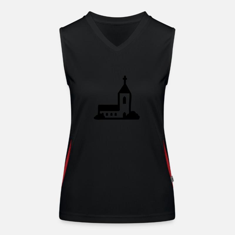 Kirche - line Funktionelles Kontrast-Tank Top für Frauen