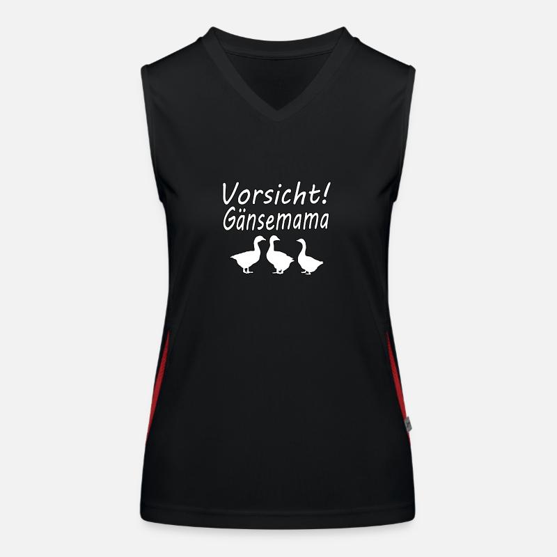 Vorsicht Gänsemama Funktionelles Kontrast-Tank Top für Frauen