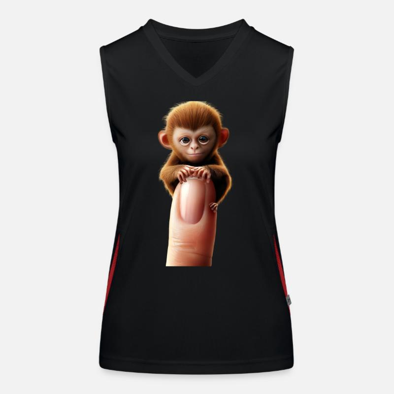 Fingeraffe am Finger Funktionelles Kontrast-Tank Top für Frauen