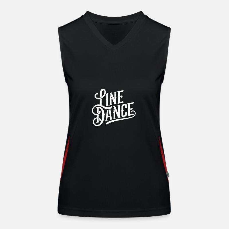 Line Dancing Country Dance - Line Dance Tanzen - Women's Functional Contrast Tank Top - black/red